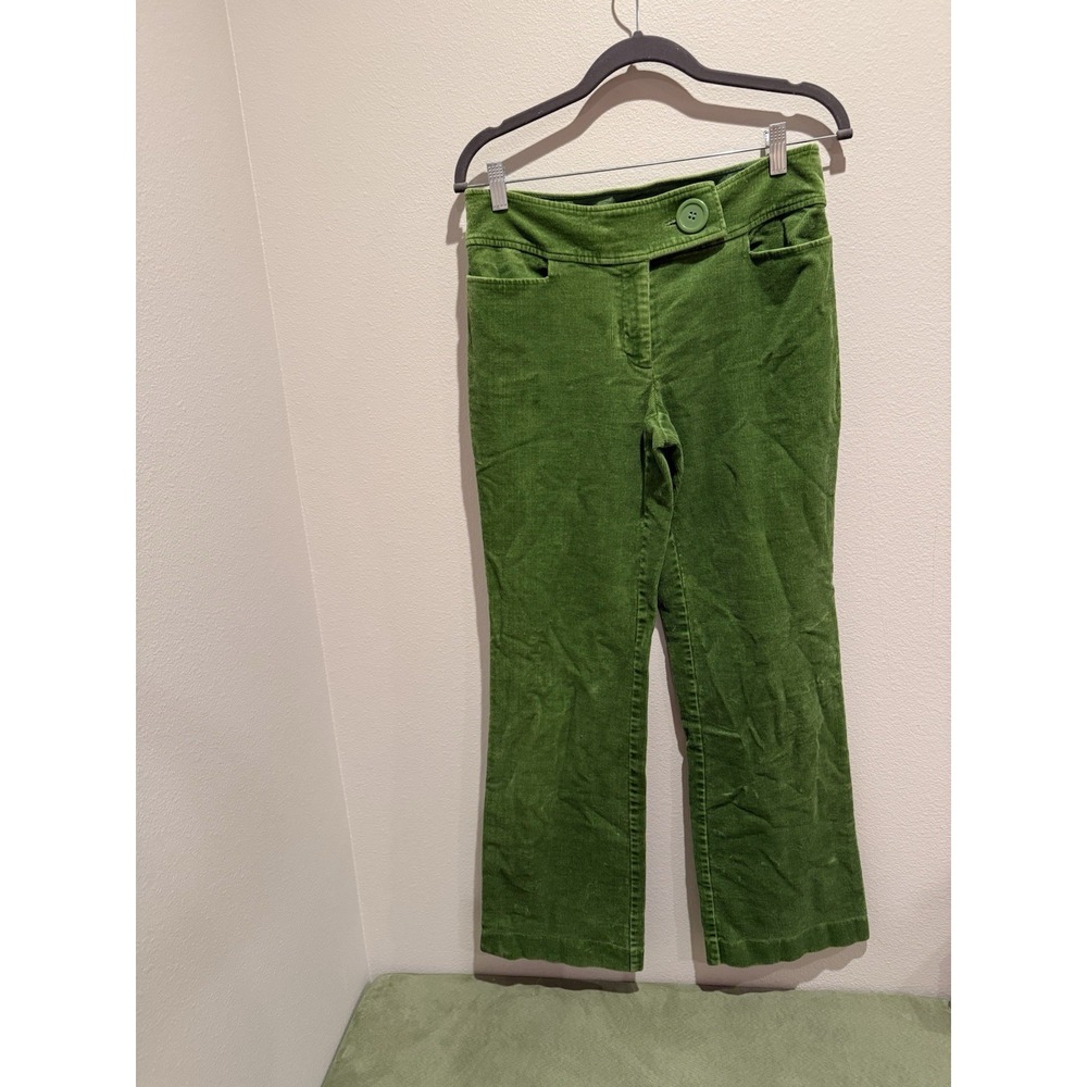 INC International Concepts Corduroy Pants Green‎ Size 6 Stretch 9" Rise